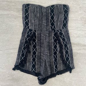 Black & white tassel romper